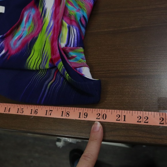 Chico's Maxi Dress Womens XL Blue Boho Vibrant Resortwear Eclectic Bold Artistic - Picture 12 of 16